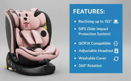 BUF BOOF B-Joy DELUXE iSize Autósülés, 360 °-os, 0-36 kg-os forgatással, 40-150 cm, PinkDOG [2]