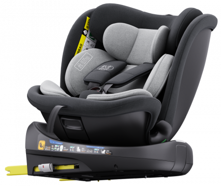 Autós ülés csoport 0-1-2-3 - BUF BOOF B-Joy DELUXE iSize Autósülés, 360 °-os, 0-36 kg-os forgatással, 40-150 cm, Grey