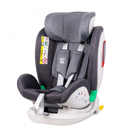 BUF BOOF Platinum DELUXE iSize Autósülés, 360 °-os, 0-36 kg-os forgatással, Top Tether 40-150 cm, Grey [4]
