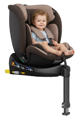 iSize - BUF BOOF® N-Fix iSize autós gyerekülés, ISOFIX, 360° forgatható, támasztóláb, 165° dönthető alvópozíció, 40–150 cm Coffee