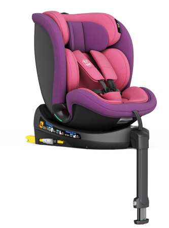 iSize - BUF BOOF® N-Fix iSize autós gyerekülés, ISOFIX, 360° forgatható, támasztóláb, 165° dönthető alvópozíció, 40–150 cm Pink