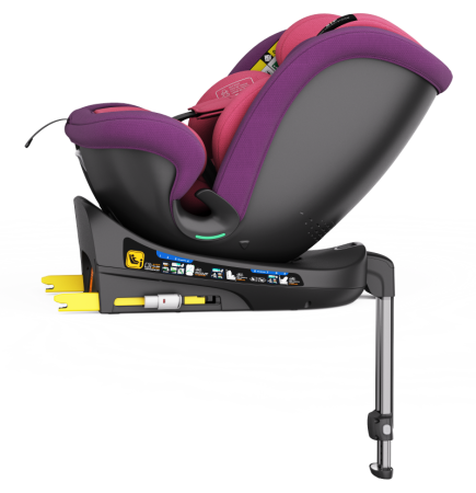 BUF BOOF® N-Fix iSize autós gyerekülés, ISOFIX, 360° forgatható, támasztóláb, 165° dönthető alvópozíció, 40–150 cm Pink [10]