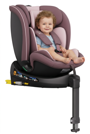Autós ülés csoport 0-1-2-3 - BUF BOOF® N-Fix iSize autós gyerekülés, ISOFIX, 360° forgatható, támasztóláb, 165° dönthető alvópozíció, 40–150 cm LightPurple