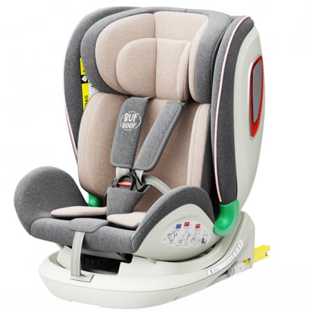 Autós gyerekülések ISOFIX - BUF BOOF Platinum DELUXE iSize Autósülés, 360 °-os, 0-36 kg-os forgatással, Top Tether 40-150 cm, Pink
