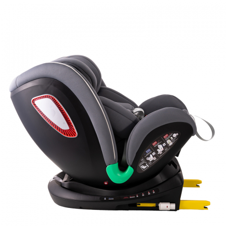 BUF BOOF Platinum DELUXE iSize Autósülés, 360 °-os, 0-36 kg-os forgatással, Top Tether 40-150 cm, SimpleGrey [7]