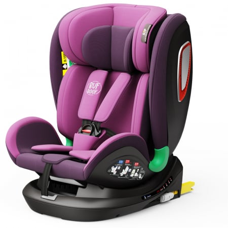 360 fokba elfordítható - BUF BOOF Platinum DELUXE iSize Autósülés, 360 °-os, 0-36 kg-os forgatással, Top Tether 40-150 cm, Purple
