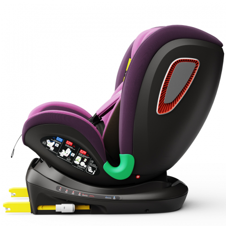 BUF BOOF Platinum DELUXE iSize Autósülés, 360 °-os, 0-36 kg-os forgatással, Top Tether 40-150 cm, Purple [5]