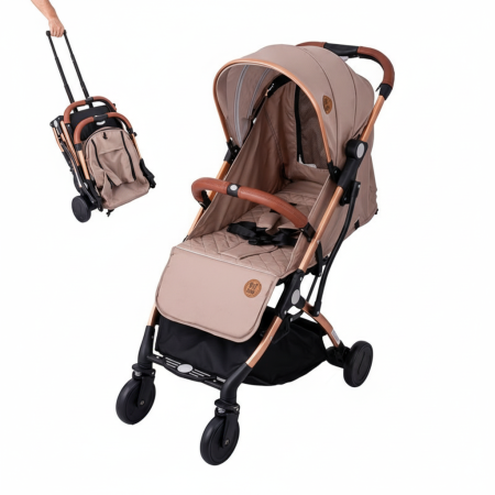 Sport - BUF BOOF® S-16 Könnyű sport babakocsi, 0–36 hónap, teljesen vízszintes 180°-os dönthetőség, összecsukható rendszer trolley funkcióval Brown
