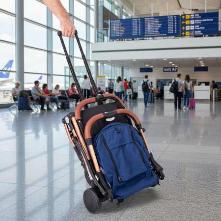 BUF BOOF® S-16 Könnyű sport babakocsi, 0–36 hónap, teljesen vízszintes 180°-os dönthetőség, összecsukható rendszer trolley funkcióval, DarkBlue [1]