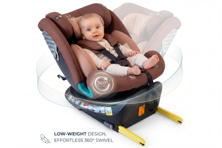Autós ülés csoport 0-1-2-3 - BUF BOOF Saphir Deluxe iSize Autósülés, 360 °-os, 0-36 kg-os forgatással, 40-150 cm, Black