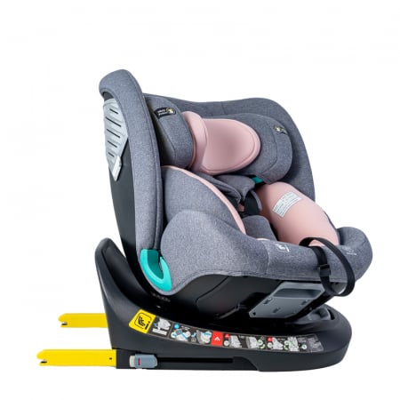 BUF BOOF Saphir Deluxe iSize Autósülés, 360 °-os, 0-36 kg-os forgatással, 40-150 cm, Pink [2]
