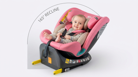 BUF BOOF Saphir Deluxe iSize Autósülés, 360 °-os, 0-36 kg-os forgatással, 40-150 cm, UnicornPink [3]