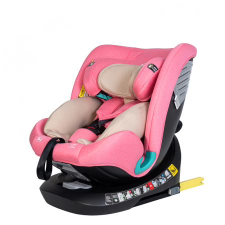 BUF BOOF Saphir Deluxe iSize Autósülés, 360 °-os, 0-36 kg-os forgatással, 40-150 cm, Pink [4]