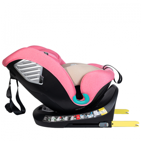 BUF BOOF Saphir Deluxe iSize Autósülés, 360 °-os, 0-36 kg-os forgatással, 40-150 cm, Pink [6]