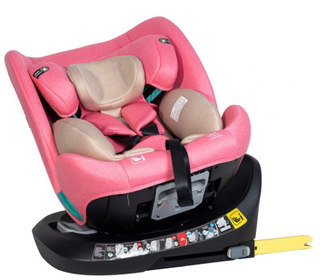 BUF BOOF Saphir Deluxe iSize Autósülés, 360 °-os, 0-36 kg-os forgatással, 40-150 cm, Pink [1]