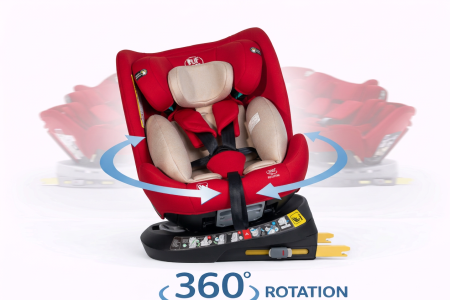 BUF BOOF Saphir Deluxe iSize Autósülés, 360 °-os, 0-36 kg-os forgatással, 40-150 cm, Red [6]