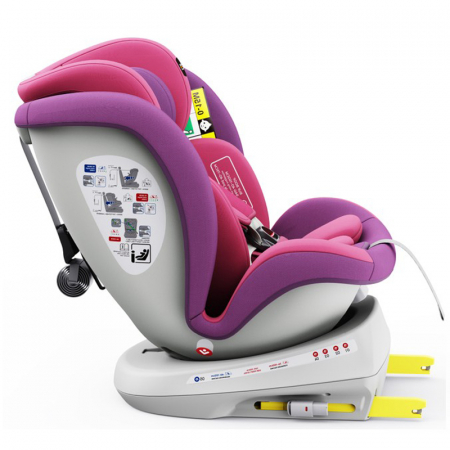 BUF BOOF TWT Plus iSize Autósülés, 360 °-os, 0-36 kg-os forgatással, 40-150 cm, UnicornPink [4]