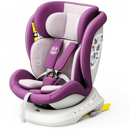 360 fokba elfordítható - BUF BOOF TWT Plus iSize Autósülés, 360 °-os, 0-36 kg-os forgatással, 40-150 cm, Purple