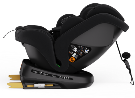 BUF BOOF® TWT Plus DELUXE i-Size R129 360°-ban forgatható autós gyerekülés, ISOFIX, 40–150 cm (0–36 kg) BlackJeans [13]