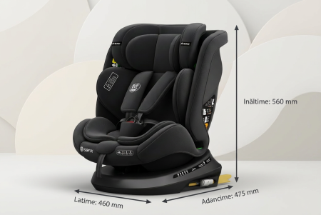 BUF BOOF® TWT Plus DELUXE i-Size R129 360°-ban forgatható autós gyerekülés, ISOFIX, 40–150 cm (0–36 kg) BlackJeans [9]