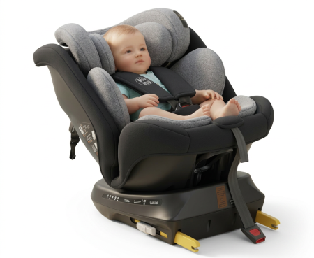 360 fokba elfordítható - BUF BOOF® TWT Plus DELUXE i-Size R129 360°-ban forgatható autós gyerekülés, ISOFIX, 40–150 cm (0–36 kg) Black