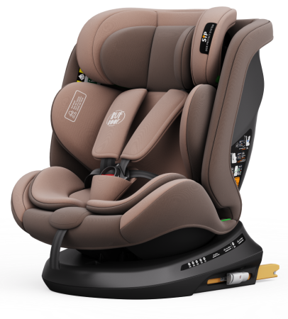 BUF BOOF® TWT Plus DELUXE i-Size R129 360°-ban forgatható autós gyerekülés, ISOFIX, 40–150 cm (0–36 kg) Coffee [1]