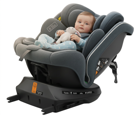 360 fokba elfordítható - BUF BOOF® TWT Plus DELUXE i-Size R129 360°-ban forgatható autós gyerekülés, ISOFIX, 40–150 cm (0–36 kg) Grey