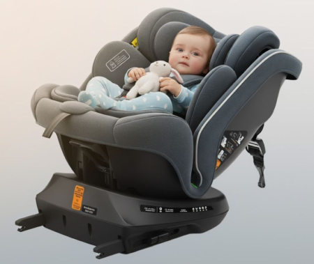BUF BOOF® TWT Plus DELUXE i-Size R129 360°-ban forgatható autós gyerekülés, ISOFIX, 40–150 cm (0–36 kg) Grey [2]