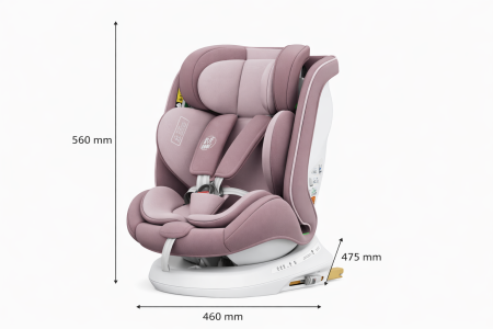 BUF BOOF TWT Plus iSize Autósülés, 360 °-os, 0-36 kg-os forgatással, 40-150 cm, LightPurple [7]