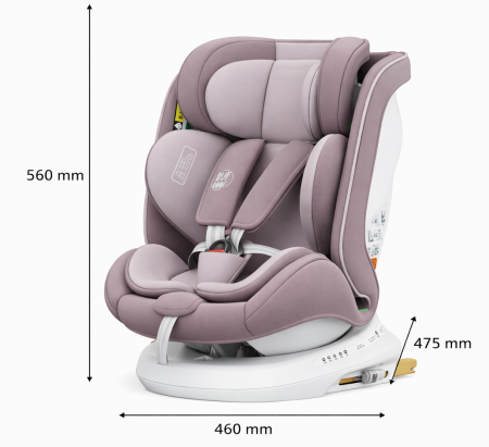 BUF BOOF TWT Plus iSize Autósülés, 360 °-os, 0-36 kg-os forgatással, 40-150 cm, LightRed [6]