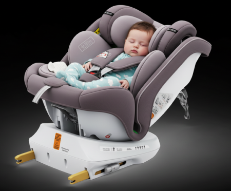 BUF BOOF TWT Plus iSize Autósülés, 360 °-os, 0-36 kg-os forgatással, 40-150 cm, LightRed [5]