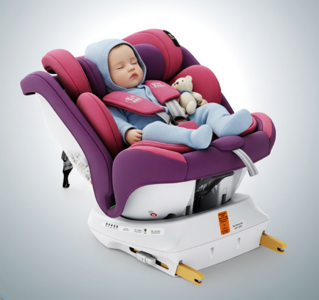 BUF BOOF® TWT Plus DELUXE i-Size R129 360°-ban forgatható ISOFIX autósülés 40–150 cm 0–36 kg UnicornPink [2]