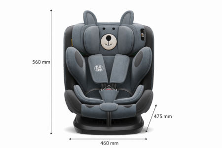 BUF BOOF TWT Plus iSize Autósülés, 360 °-os, 0-36 kg-os forgatással, 40-150 cm, UrsBlack [7]