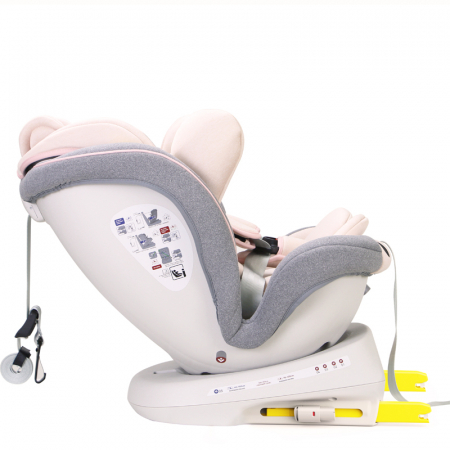BUF BOOF TWT Plus iSize Autósülés, 360 °-os, 0-36 kg-os forgatással, 40-150 cm, UrsPink [6]