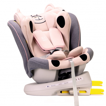 BUF BOOF TWT Plus iSize Autósülés, 360 °-os, 0-36 kg-os forgatással, 40-150 cm, UrsPink [1]