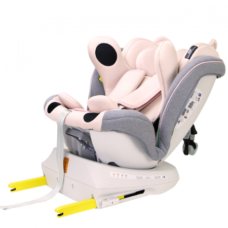 BUF BOOF TWT Plus iSize Autósülés, 360 °-os, 0-36 kg-os forgatással, 40-150 cm, UrsPink [2]