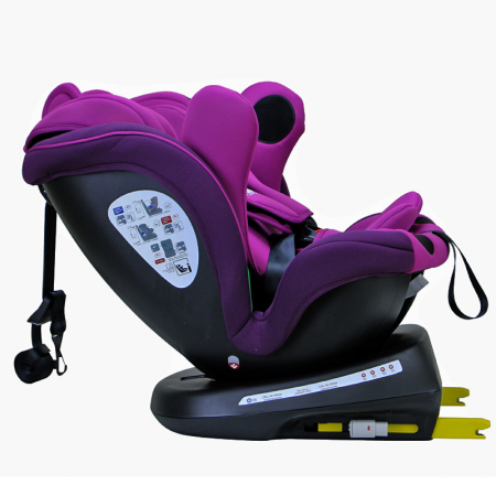 BUF BOOF TWT Plus iSize Autósülés, 360 °-os, 0-36 kg-os forgatással, 40-150 cm, UrsPurple [4]