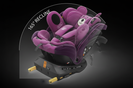 BUF BOOF TWT Plus iSize Autósülés, 360 °-os, 0-36 kg-os forgatással, 40-150 cm, UrsPurple [5]