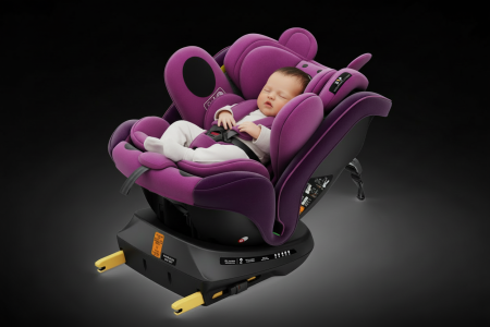 BUF BOOF TWT Plus iSize Autósülés, 360 °-os, 0-36 kg-os forgatással, 40-150 cm, UrsPurple [3]