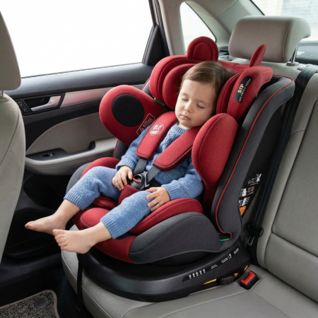 BUF BOOF TWT Plus iSize Autósülés, 360 °-os, 0-36 kg-os forgatással, 40-150 cm, UrsRed [6]
