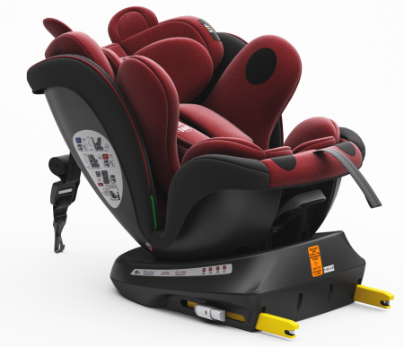 BUF BOOF TWT Plus iSize Autósülés, 360 °-os, 0-36 kg-os forgatással, 40-150 cm, UrsRed [5]