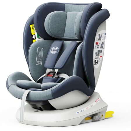 360 fokba elfordítható - BUF BOOF TWT Plus iSize Autósülés, 360 °-os, 0-36 kg-os forgatással, 40-150 cm, Blue