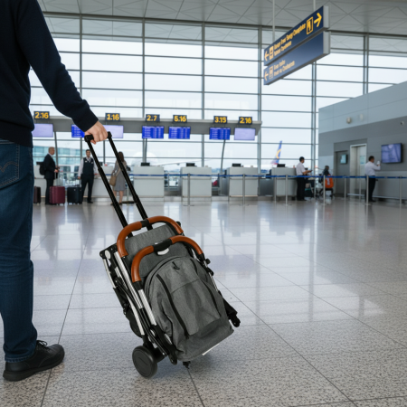 BUF BOOF® S-16 Könnyű sport babakocsi, 0–36 hónap, teljesen vízszintes 180°-os dönthetőség, összecsukható rendszer trolley funkcióval [3]