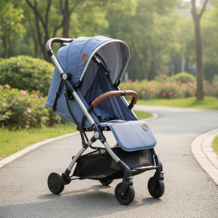 BUF BOOF® S-16 Könnyű sport babakocsi, 0–36 hónap, teljesen vízszintes 180°-os dönthetőség, összecsukható rendszer trolley funkcióval LightBlue [6]