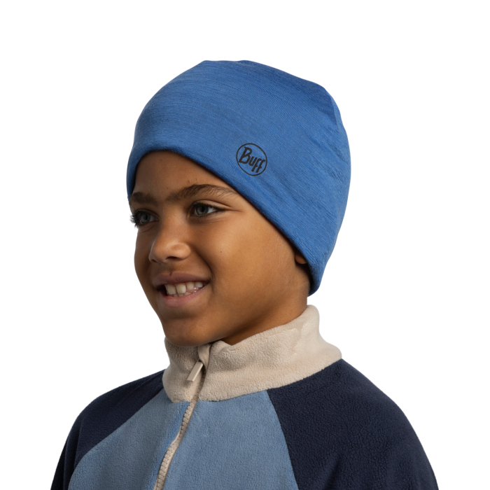 Caciula junior merino wool Reversible - Royal-Grey [2]