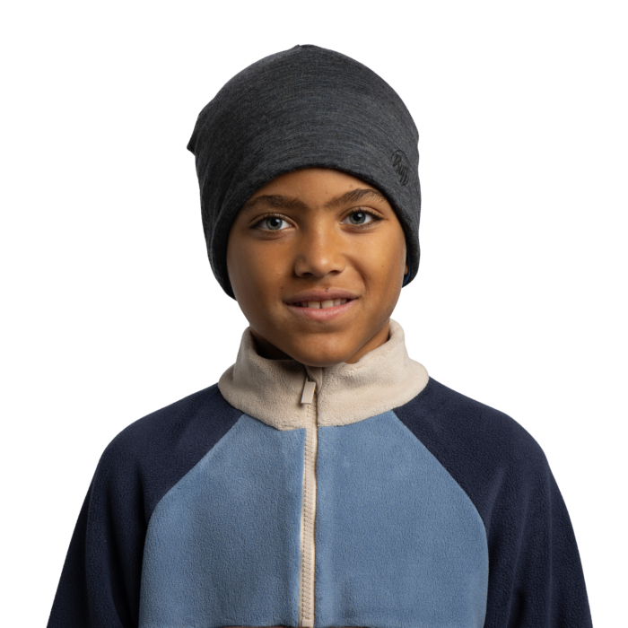 Caciula junior merino wool Reversible - Royal-Grey [9]