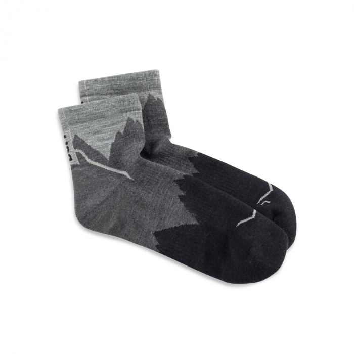 Sosete Light Wool Merino Quarter - LWQ2 Black [3]