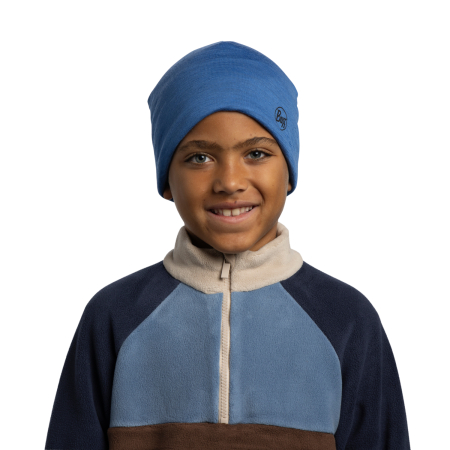 Caciula junior merino wool Reversible - Royal-Grey [7]