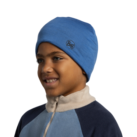 Caciula junior merino wool Reversible - Royal-Grey [1]