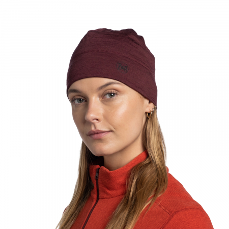 Caciuli LIGHTWEIGHT Merino - Caciula merino lightweight SOLID garnet
